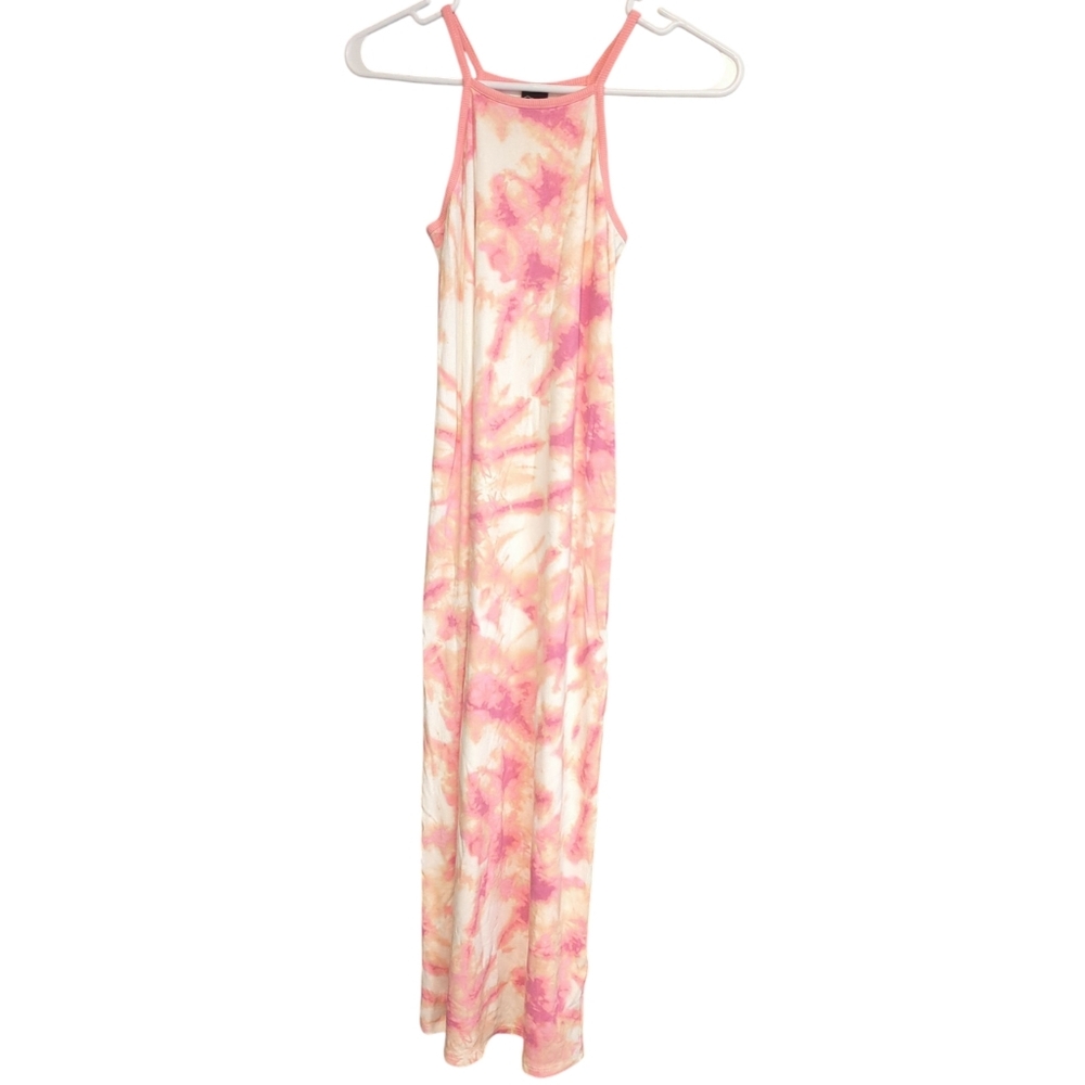 Art Class Tie Dye Maxi Dress, Ribbed Knit, Girls L/XL 10/12, Racerback, Women XS